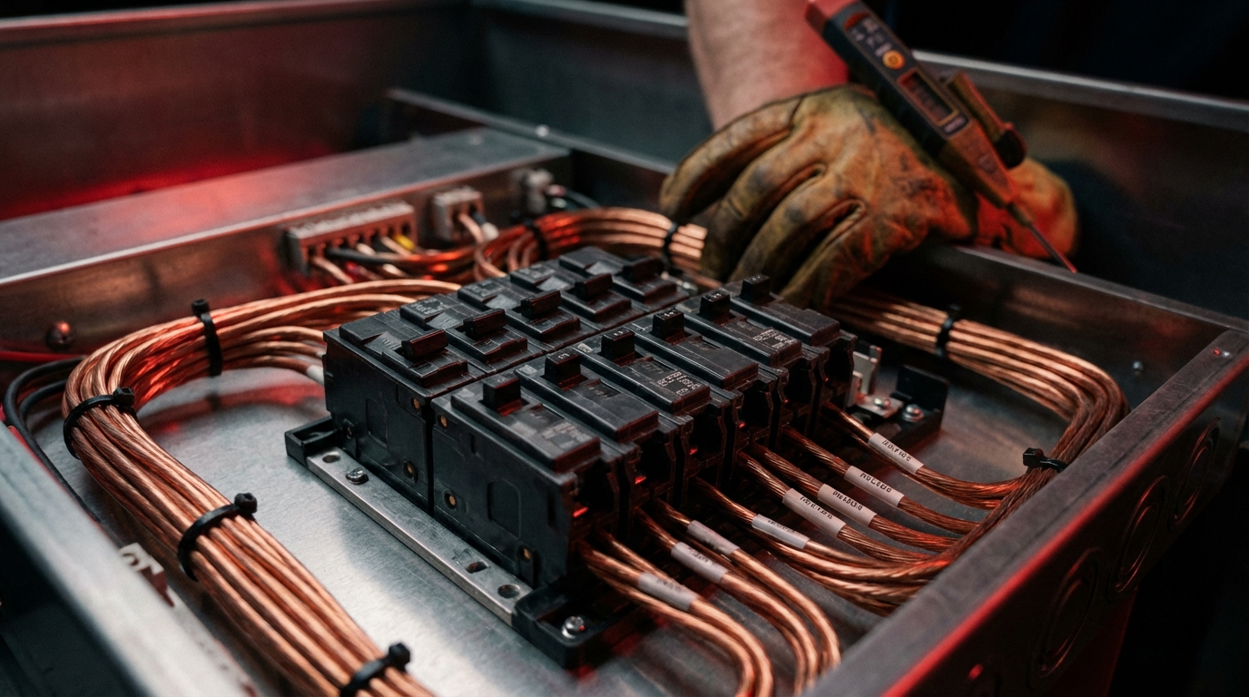 Professional electrical work background